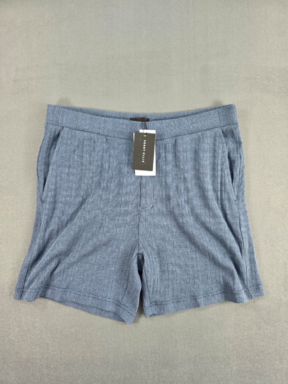 Perry Ellis Men's Pull-On Drawstring Shorts XL Blue Mirage Stretch NWT